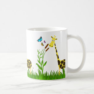 Niedliche Giraffe im Garten Becher Kaffeetasse