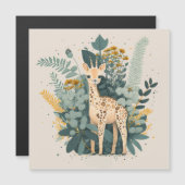 Niedliche Giraffe im Garten Magnetkarte (Vorne/Hinten)
