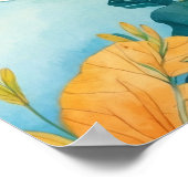 Niedliche Giraffe im Kinderzimmer der Berge Poster (Ecke)