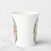 Niedliche Giraffe in Carriage Winter Baby Shower Pappbecher (Links)