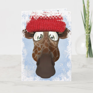 Niedliche Giraffe in der Feiertagskarte
