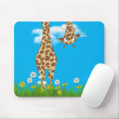 niedliche Giraffe in Gras und Blume Mousepad (Mit Mouse)