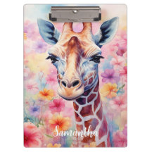 Niedliche Giraffe in rosa Blume