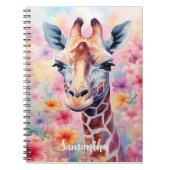Niedliche Giraffe in rosa Blume Notizblock (Vorderseite)