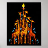 Niedliche Giraffe in Weihnachtsbaum-Hut-Giraffe Poster (Vorne)