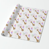 Niedliche Giraffe Jungle Animal Geburtstagsparty Geschenkpapier (Ungerollt)