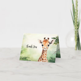 Niedliche Giraffe Jungle Baby Dusche Party schön Dankeskarte