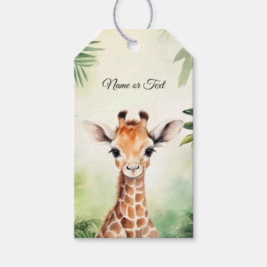 Niedliche Giraffe Jungle Baby Dusche Party schön Geschenkanhänger (Vorderseite)