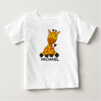 Niedliche Giraffe Jungle Cartoon Zoo Safari Name