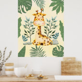 Niedliche Giraffe Jungle Glasses Kinderzimmer Deco Poster (Küche)