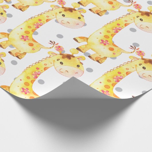 Niedliche Giraffe Jungle Kinderzimmer Baby New Geb Geschenkpapier (Ecke)