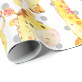 Niedliche Giraffe Jungle Kinderzimmer Baby New Geb Geschenkpapier (Rolleneckpunkt)