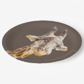 Niedliche Giraffe Jungle Tierfotografie Pappteller (Schrägansicht)