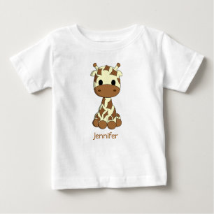 Niedliche Giraffe kawaii Cartoon Name Baby Shirt