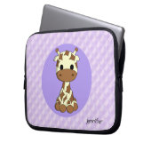 Niedliche Giraffe kawaii Cartoon-Namenmädchen Laptopschutzhülle (Vorderseite Links)