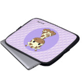Niedliche Giraffe kawaii Cartoon-Namenmädchen Laptopschutzhülle (Vorne Knopf)