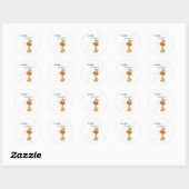 Niedliche Giraffe-Kawaii-Sammlung Runder Aufkleber (Blatt)