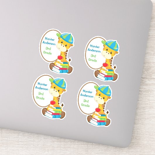 Niedliche Giraffe Kinder Buchbesetzung Aufkleber (Detail)