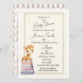 Niedliche Giraffe Kinderdusche Einladung (Vorne/Hinten)