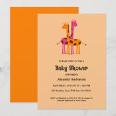 Niedliche Giraffe Kinderdusche Einladungen (Vorne/Hinten)
