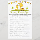 Niedliche Giraffe Kinderzimmer Rhyme Quiz Kinderdu (Vorderseite)