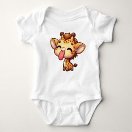 Niedliche Giraffe klebt an der Zunge Baby Strampler