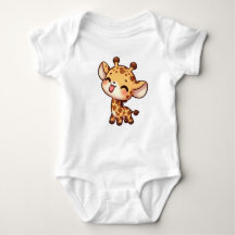 Niedliche Giraffe klebt an der Zunge