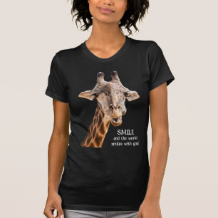 Niedliche Giraffe LÄCHELN Moderne lustige Aussage  T-Shirt