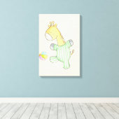 Niedliche Giraffe Leinwanddruck (Insitu (Holzboden))