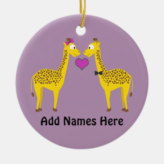Niedliche Giraffe-Liebe Keramik Ornament (Vorne)