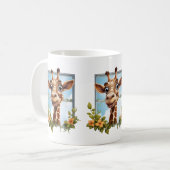 Niedliche Giraffe liebt Dschungeltier Kaffeetasse (Vorderseite Links)