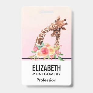 Niedliche Giraffe Mama & Baby Ausweis