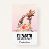 Niedliche Giraffe Mama & Baby Ausweis (Rückseite)