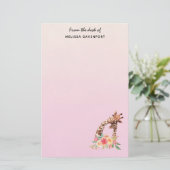 Niedliche Giraffe Mama & Baby Briefpapier (Stehend Vorderseite)