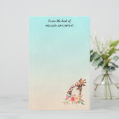 Niedliche Giraffe Mama & Baby Briefpapier (Stehend Vorderseite)