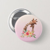 Niedliche Giraffe Mama & Baby Button (Vorne & Hinten)