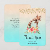 Niedliche Giraffe Mama & Baby Dankeskarte (Vorne/Hinten)