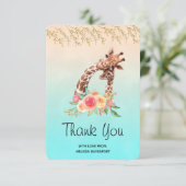 Niedliche Giraffe Mama & Baby Dankeskarte (Stehend Vorderseite)