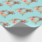 Niedliche Giraffe Mama & Baby Geschenkpapier (Ecke)