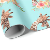 Niedliche Giraffe Mama & Baby Geschenkpapier (Rolleneckpunkt)