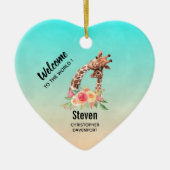 Niedliche Giraffe Mama & Baby Keramik Ornament (Vorne)