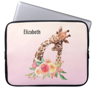 Niedliche Giraffe Mama & Baby Laptopschutzhülle