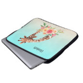 Niedliche Giraffe Mama & Baby Laptopschutzhülle (Vorne Knopf)