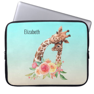 Niedliche Giraffe Mama & Baby Laptopschutzhülle
