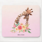 Niedliche Giraffe Mama & Baby Mousepad (Vorne)