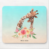 Niedliche Giraffe Mama & Baby Mousepad (Vorne)