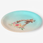 Niedliche Giraffe Mama & Baby Pappteller (Schrägansicht)