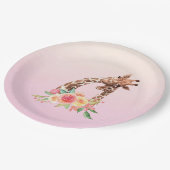 Niedliche Giraffe Mama & Baby Pappteller (Schrägansicht)