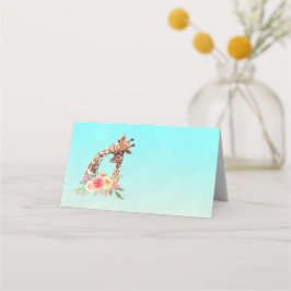 Niedliche Giraffe Mama & Baby Platzkarte