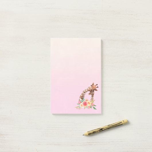 Niedliche Giraffe Mama & Baby Post-it Klebezettel (Auf Schreibtisch)